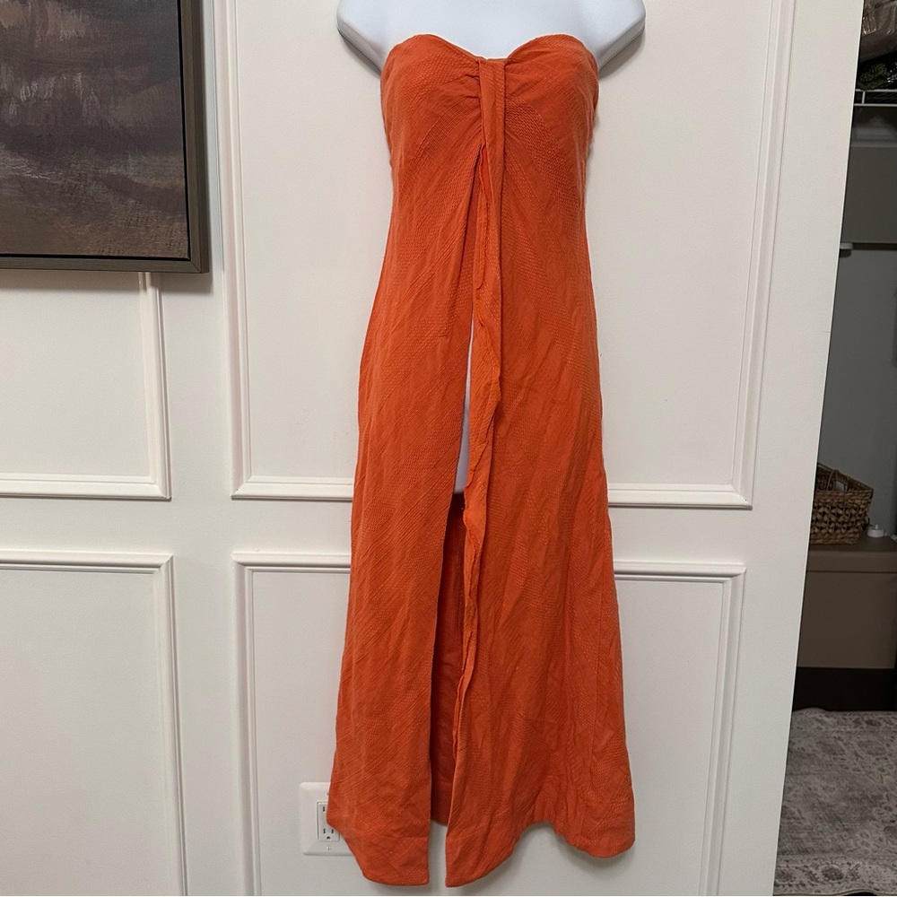 Free people medium Orange Strapless Dress swim coverup